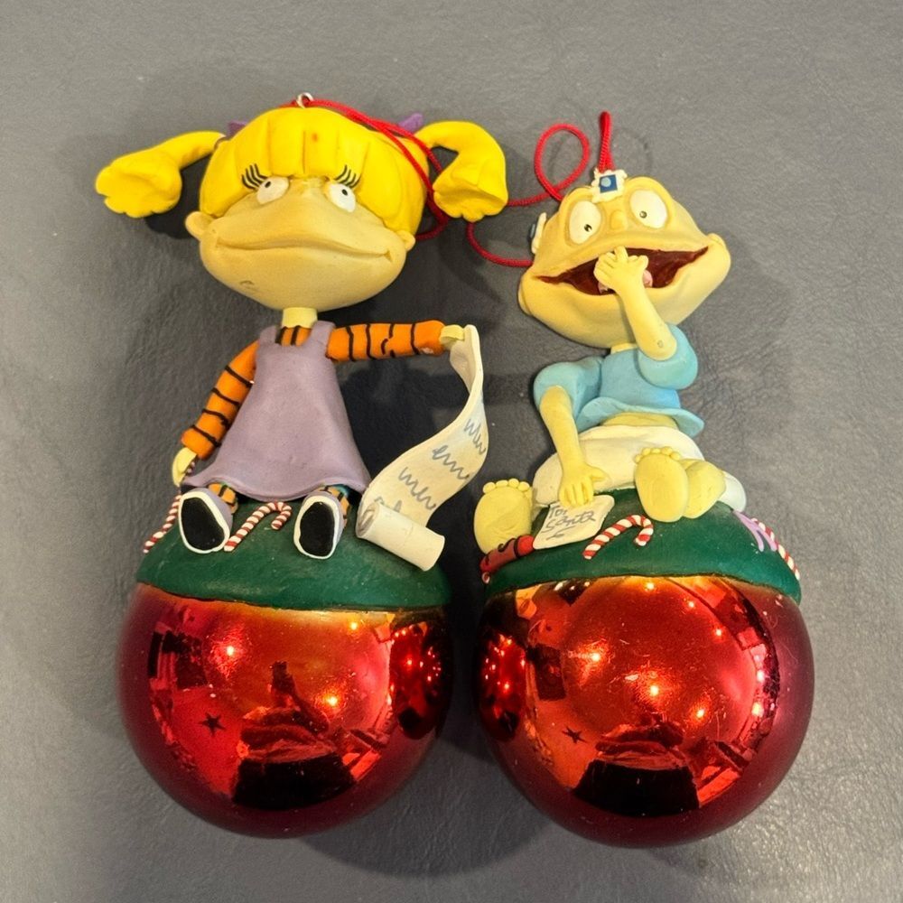 2 vintage ornaments Angelica Pickles & Tommy Pickles from Nickelodeon’s Rugrats